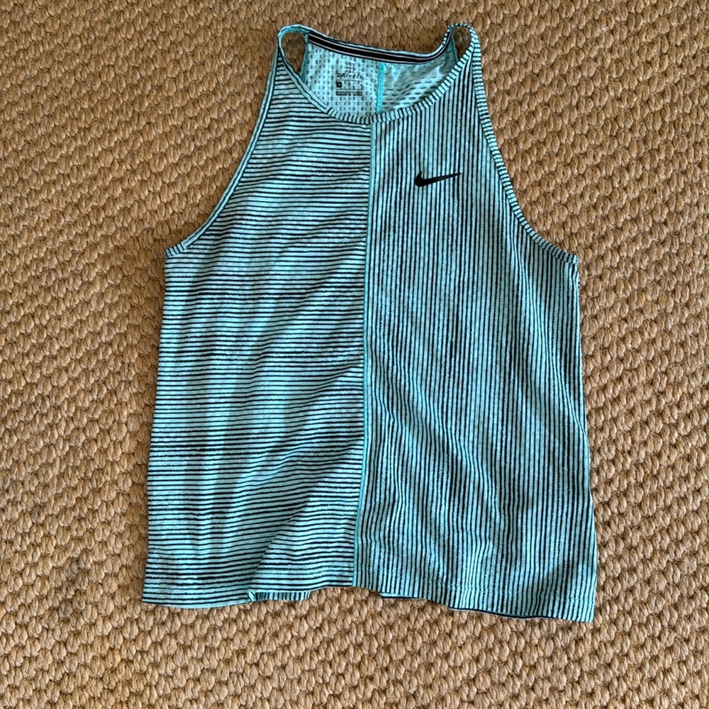 Nike Mint and black stripped tank - medium